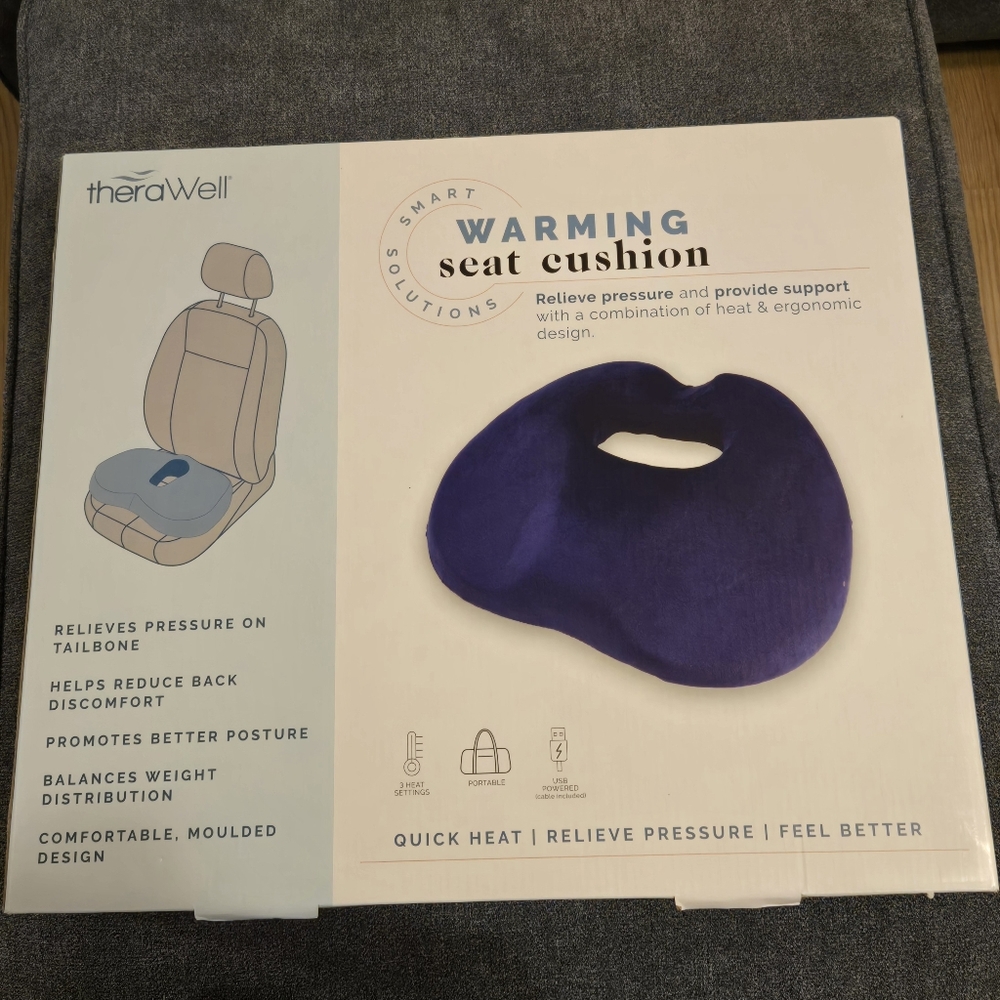New (Sealed) TheraWell Warming Seat Cushion